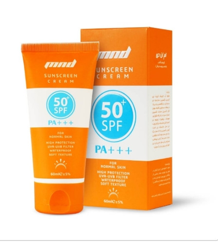 ضدآفتاب مناسب پوست نرمال SPF50+ حجم ۶۰ میل برند mnd