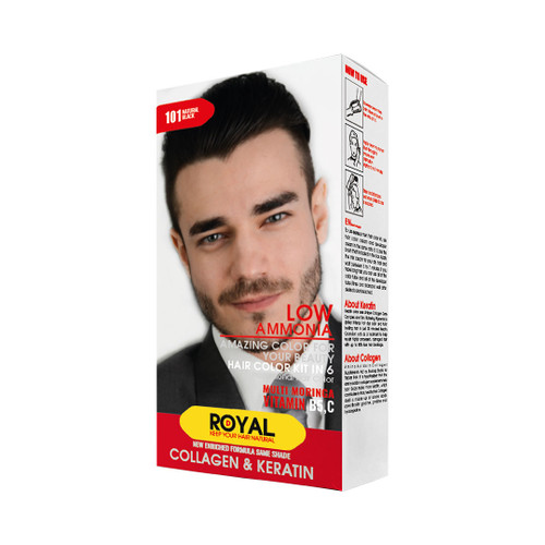 کیت رنگ مو مشکی طبیعی مردانه رویال کد ۱۰۱
