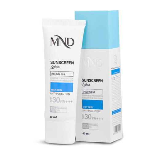لوسیون ضد آفتاب با فاکتور حفاظتی 30 (SPF 30) مناسب پوست چرب ام ان دی 40 میلیلیتر